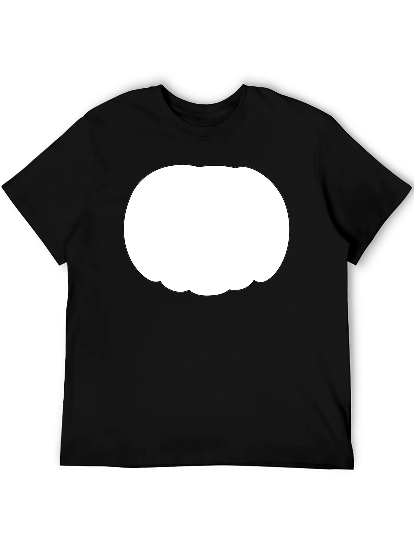 Mens Black T-Shirt with Customizable White Graphic