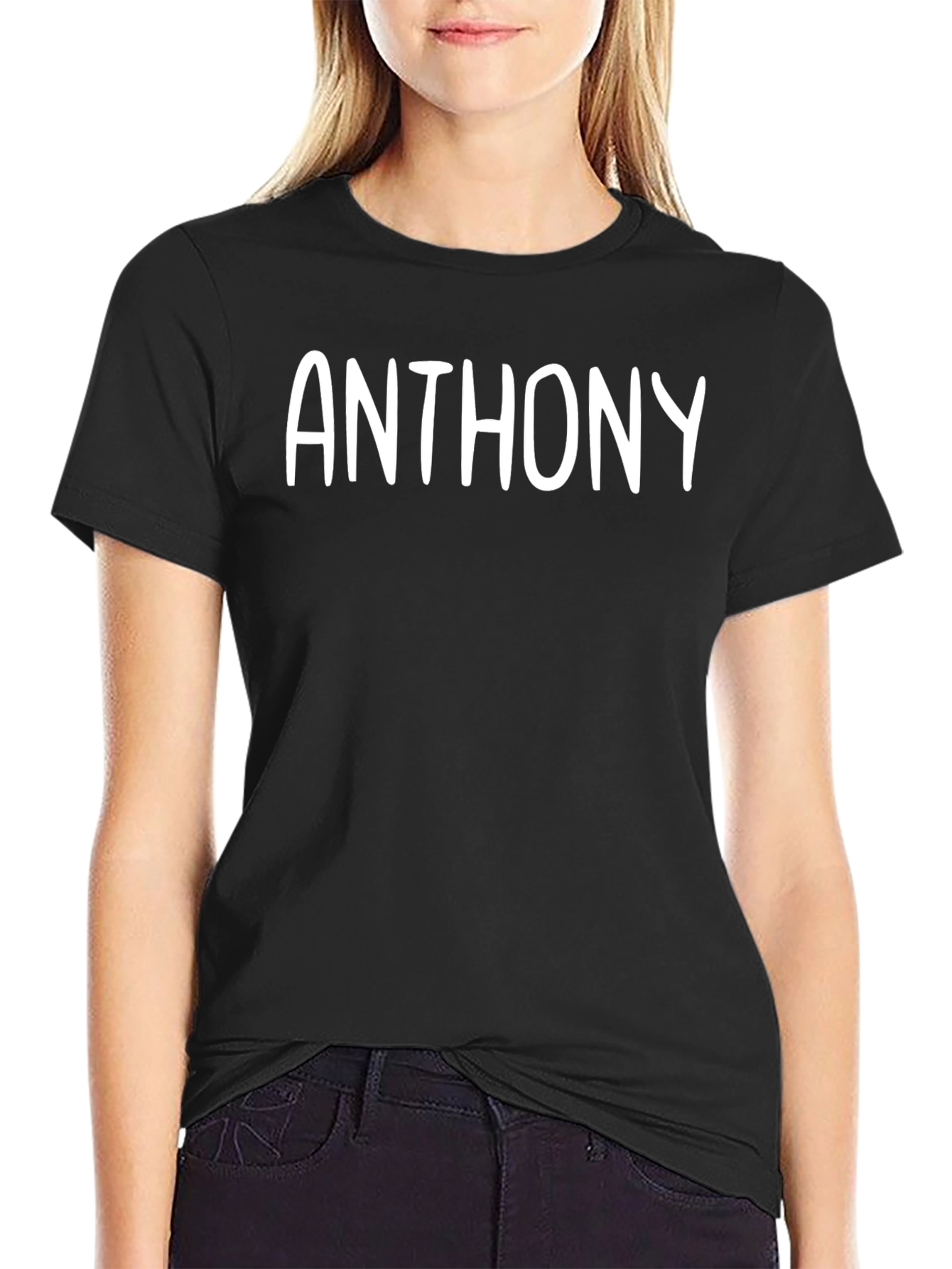 Personalized Anthony Black T-Shirt - Custom Name Tee