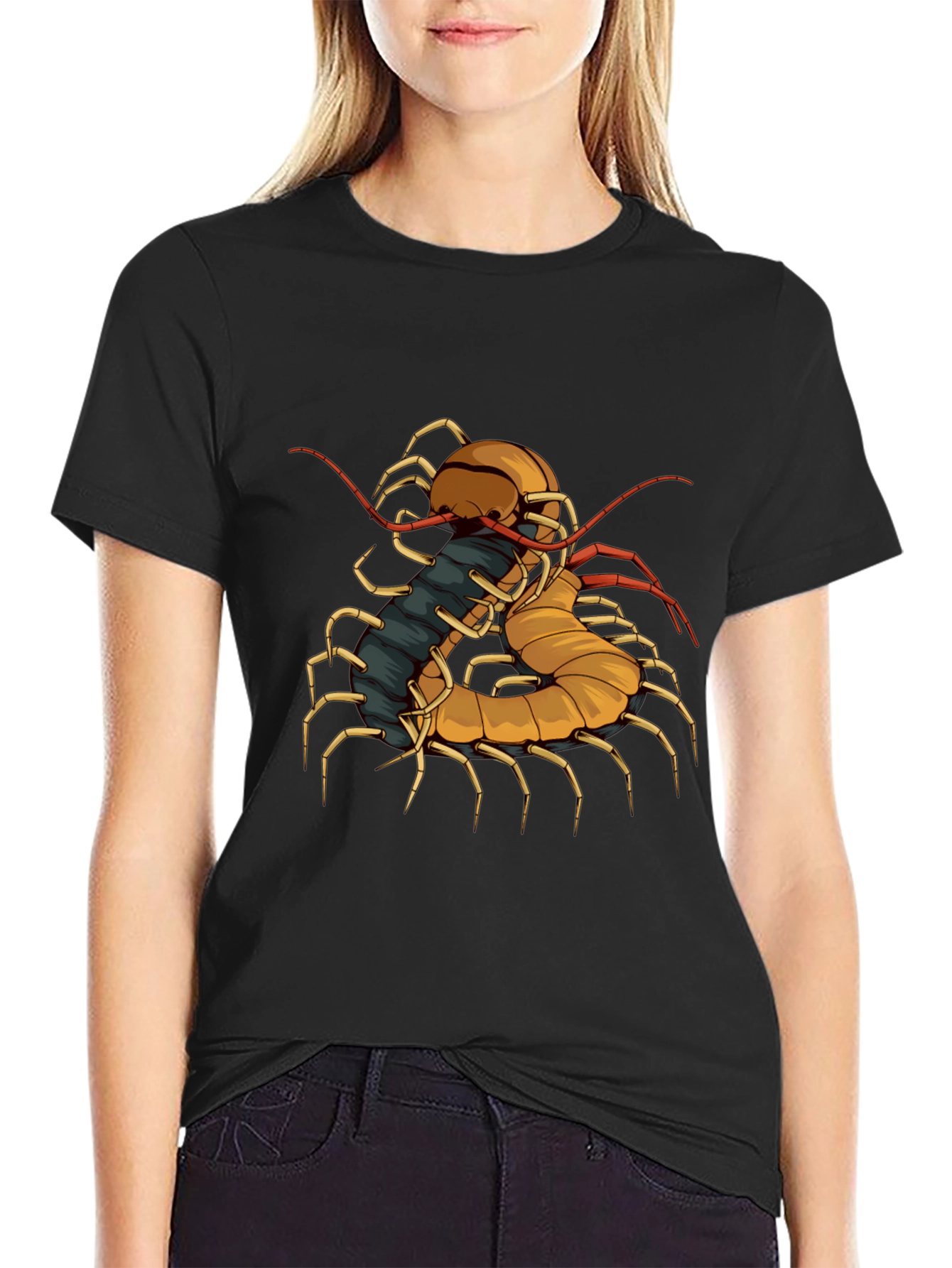 Centipede Graphic Tee - Unique Insect Design