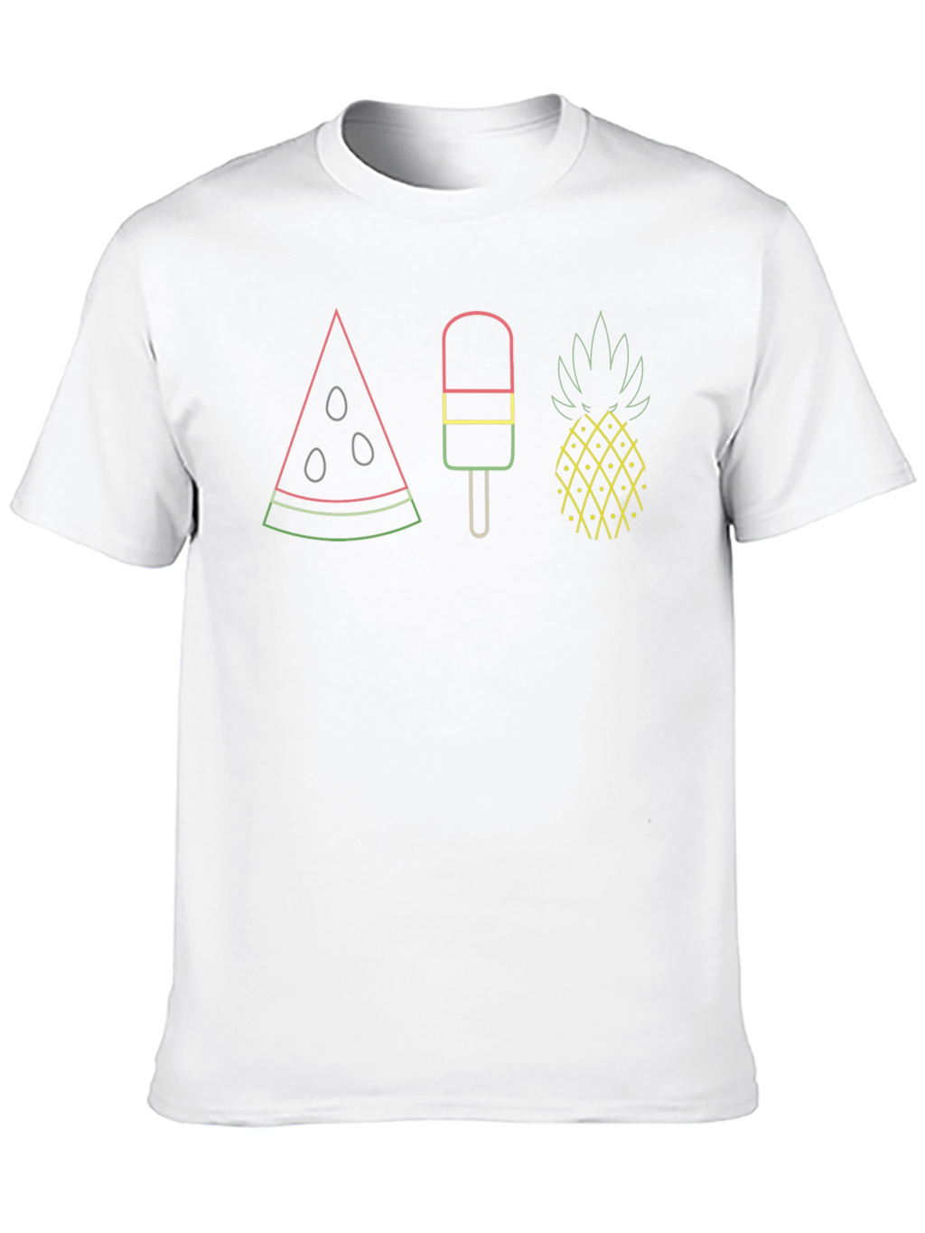 Summer Treats Graphic Tee - Watermelon Popsicle Pineapple