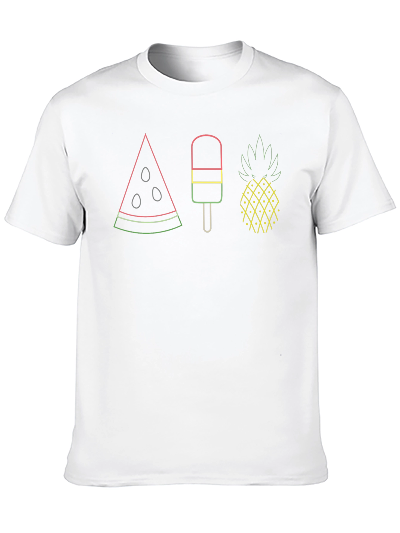 Summer Treats Graphic Tee - Watermelon Popsicle Pineapple