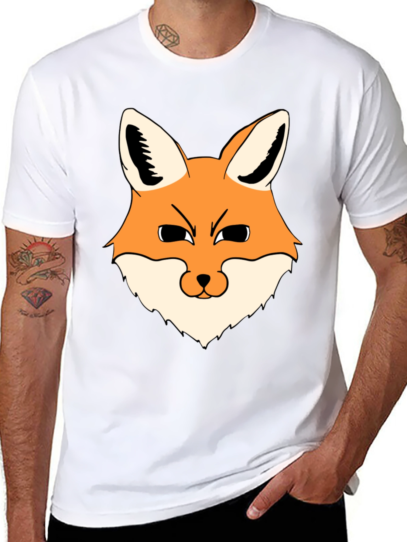 Fox Graphic Black T-Shirt - Mens Casual Wear
