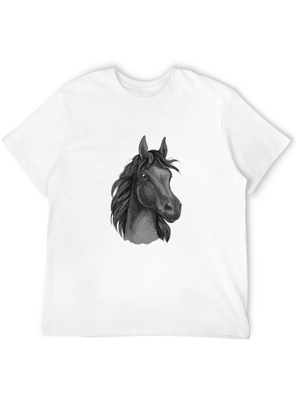Black T-Shirt with Horse Graphic