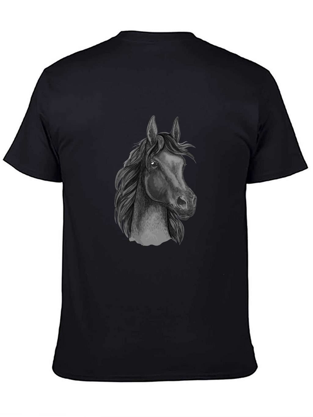 Black T-Shirt with Horse Graphic