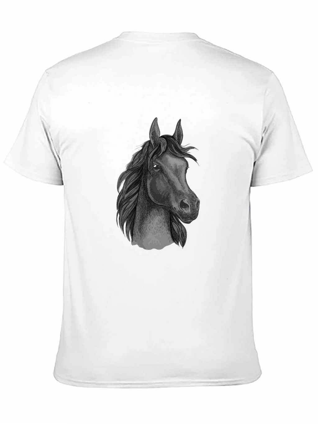 Black T-Shirt with Horse Graphic