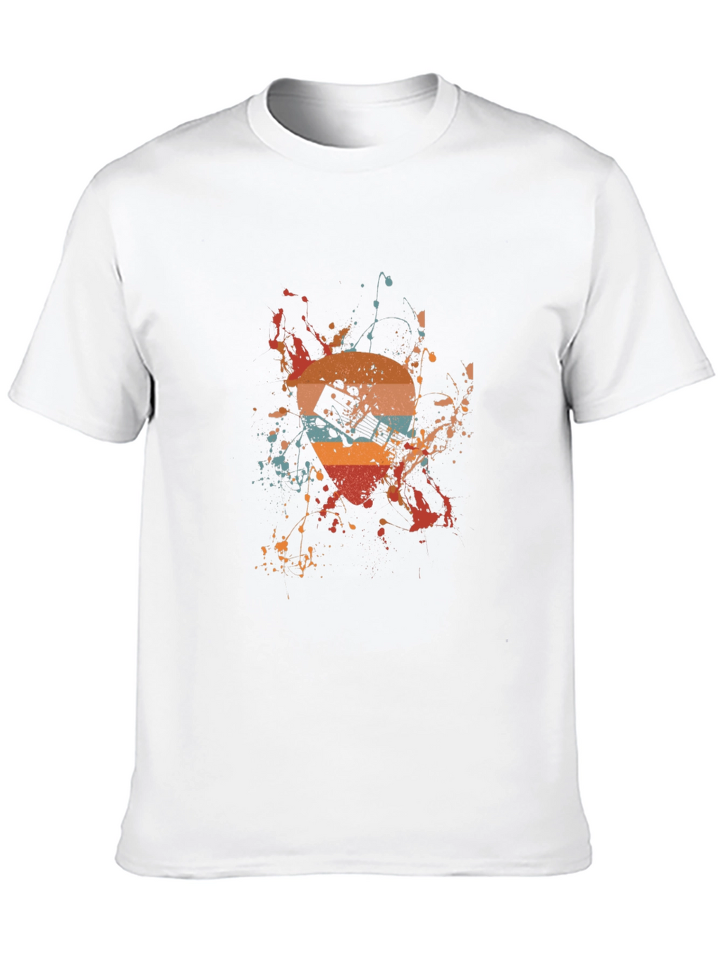 Retro Guitar Splash Graphic Tee - Unique Design