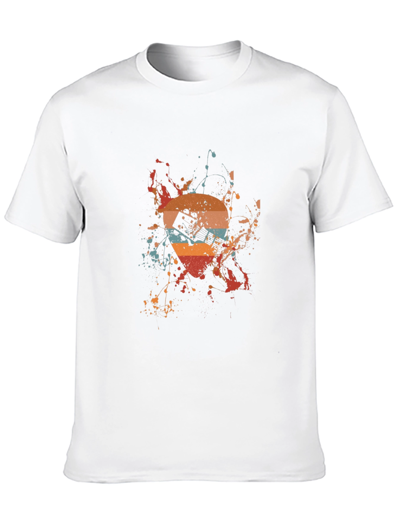 Retro Guitar Splash Graphic Tee - Unique Design