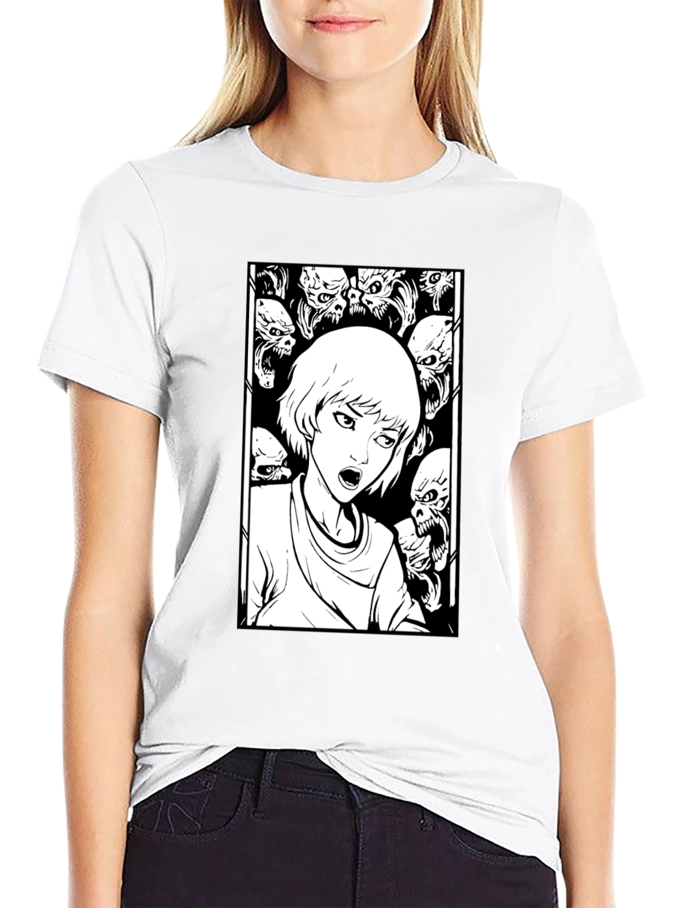 Horror Comic Graphic Tee - Black T-Shirt