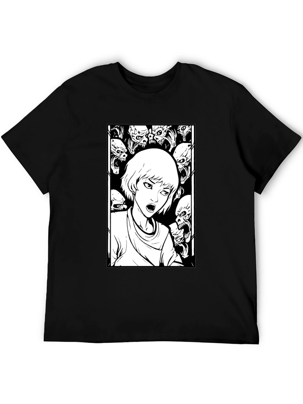Horror Comic Graphic Tee - Black T-Shirt