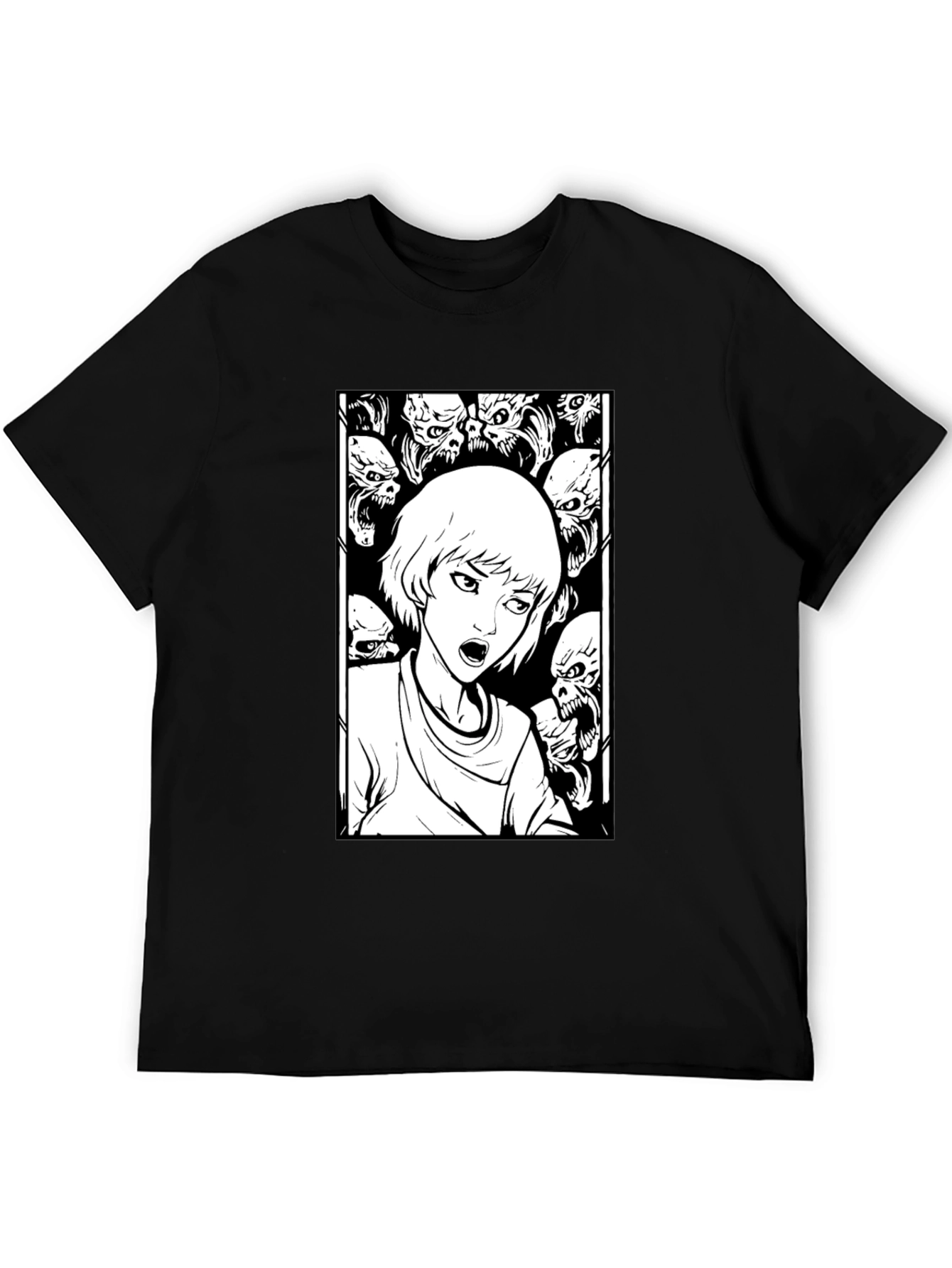 Horror Comic Graphic Tee - Black T-Shirt