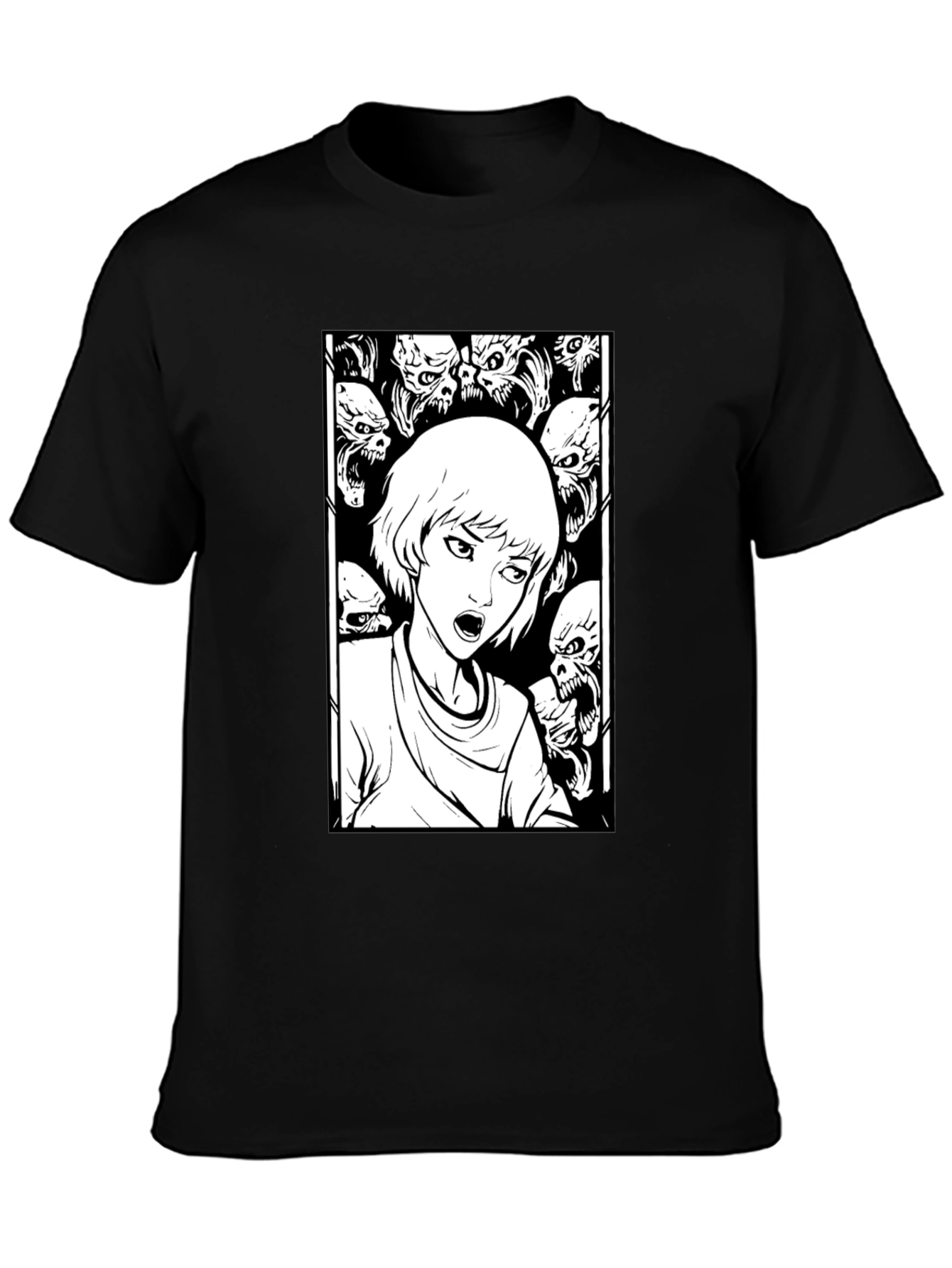 Horror Comic Graphic Tee - Black T-Shirt