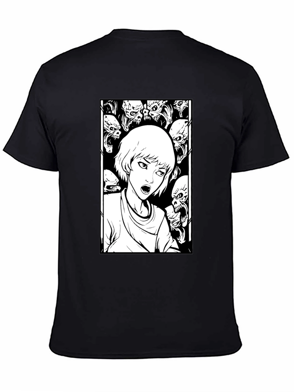 Horror Comic Graphic Tee - Black T-Shirt