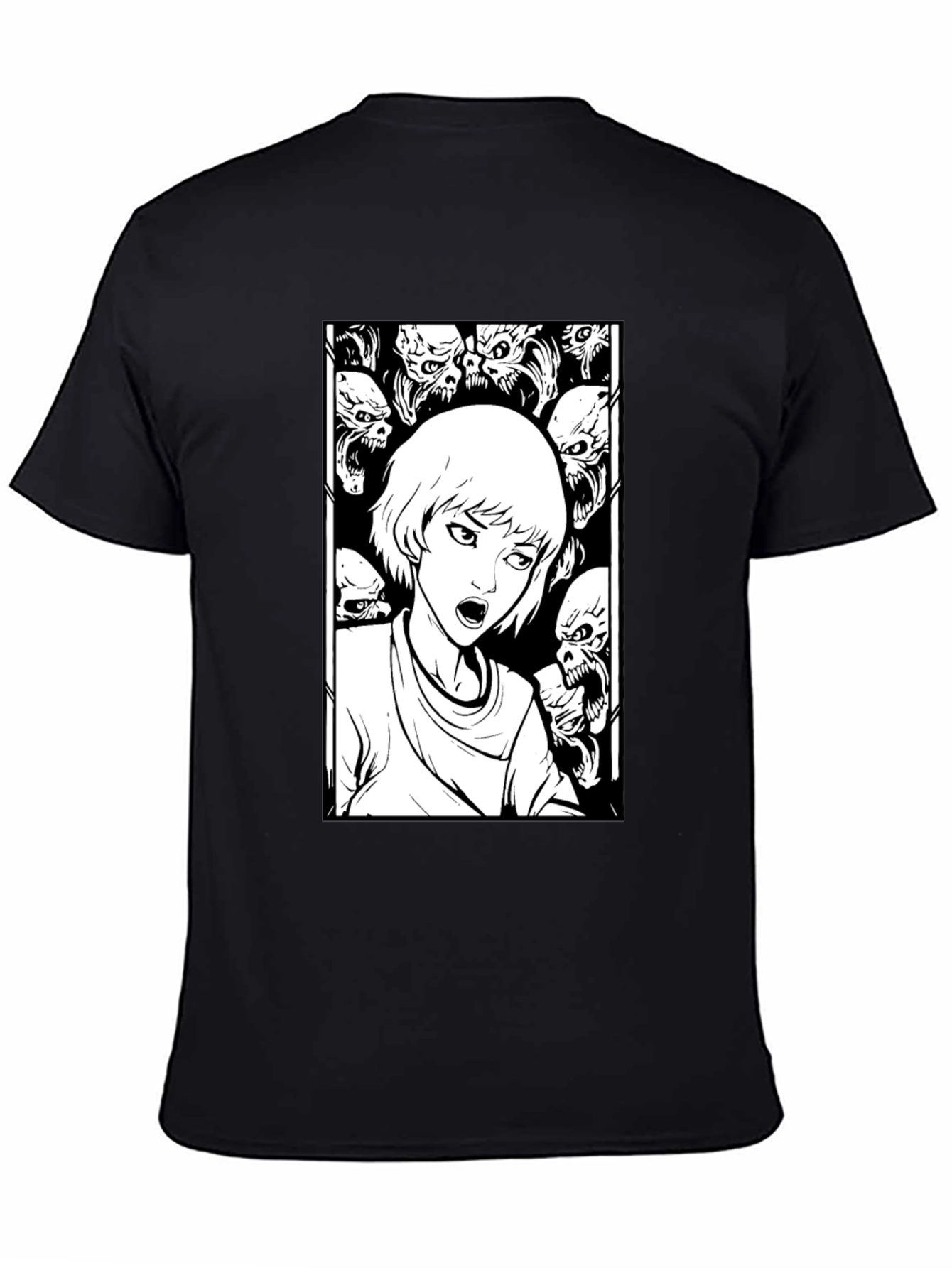 Horror Comic Graphic Tee - Black T-Shirt