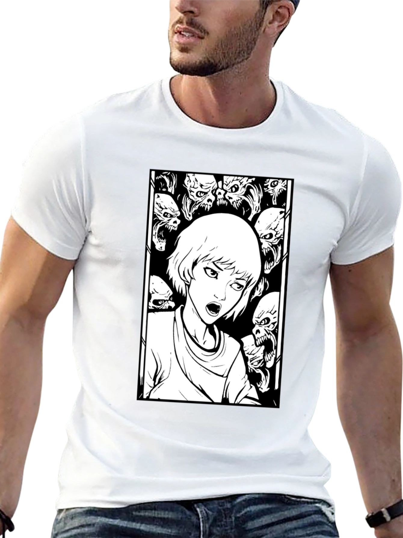 Horror Comic Graphic Tee - Black T-Shirt