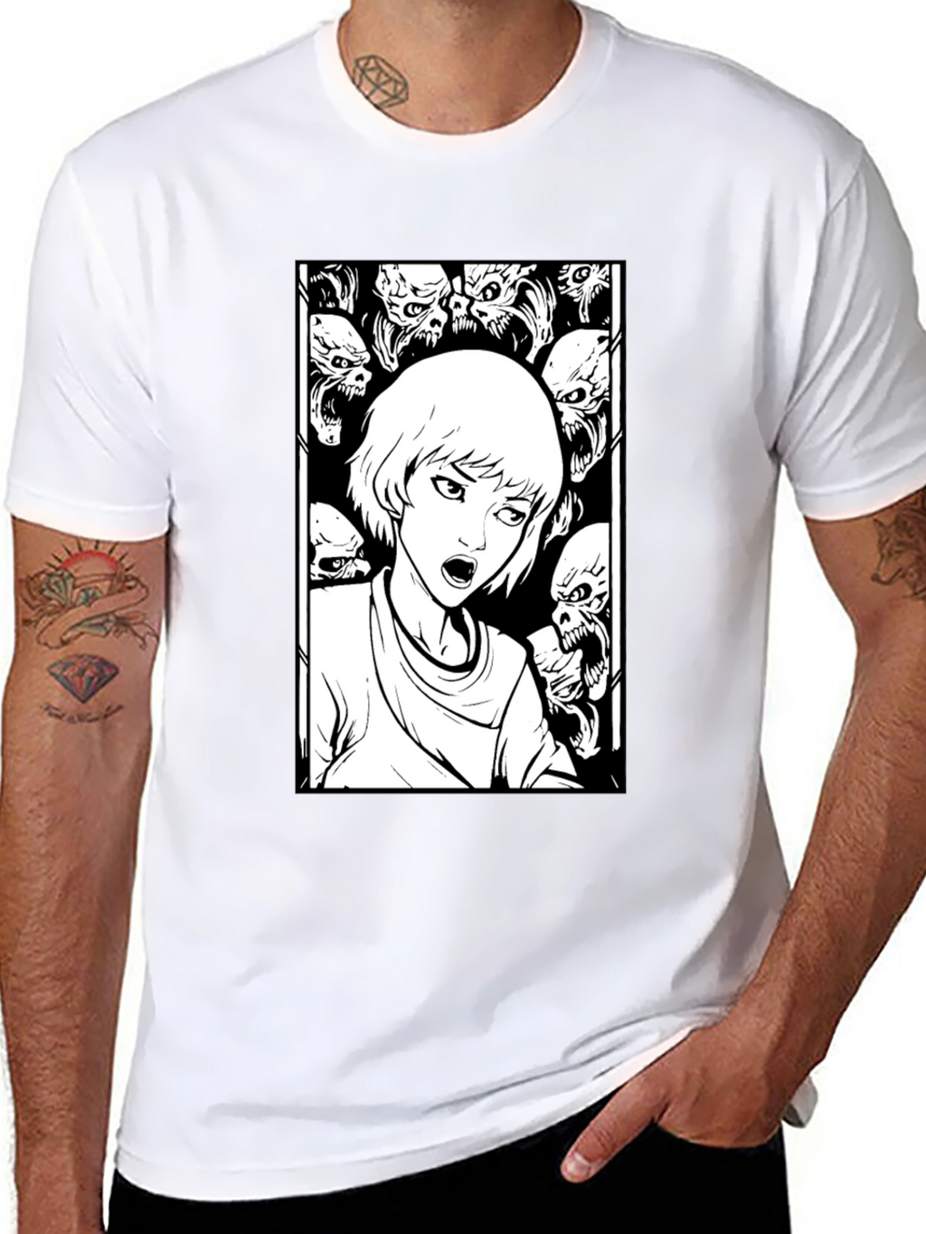 Horror Comic Graphic Tee - Black T-Shirt