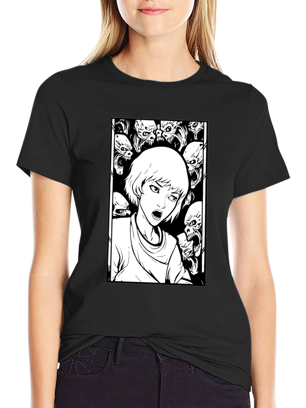 Horror Comic Graphic Tee - Black T-Shirt