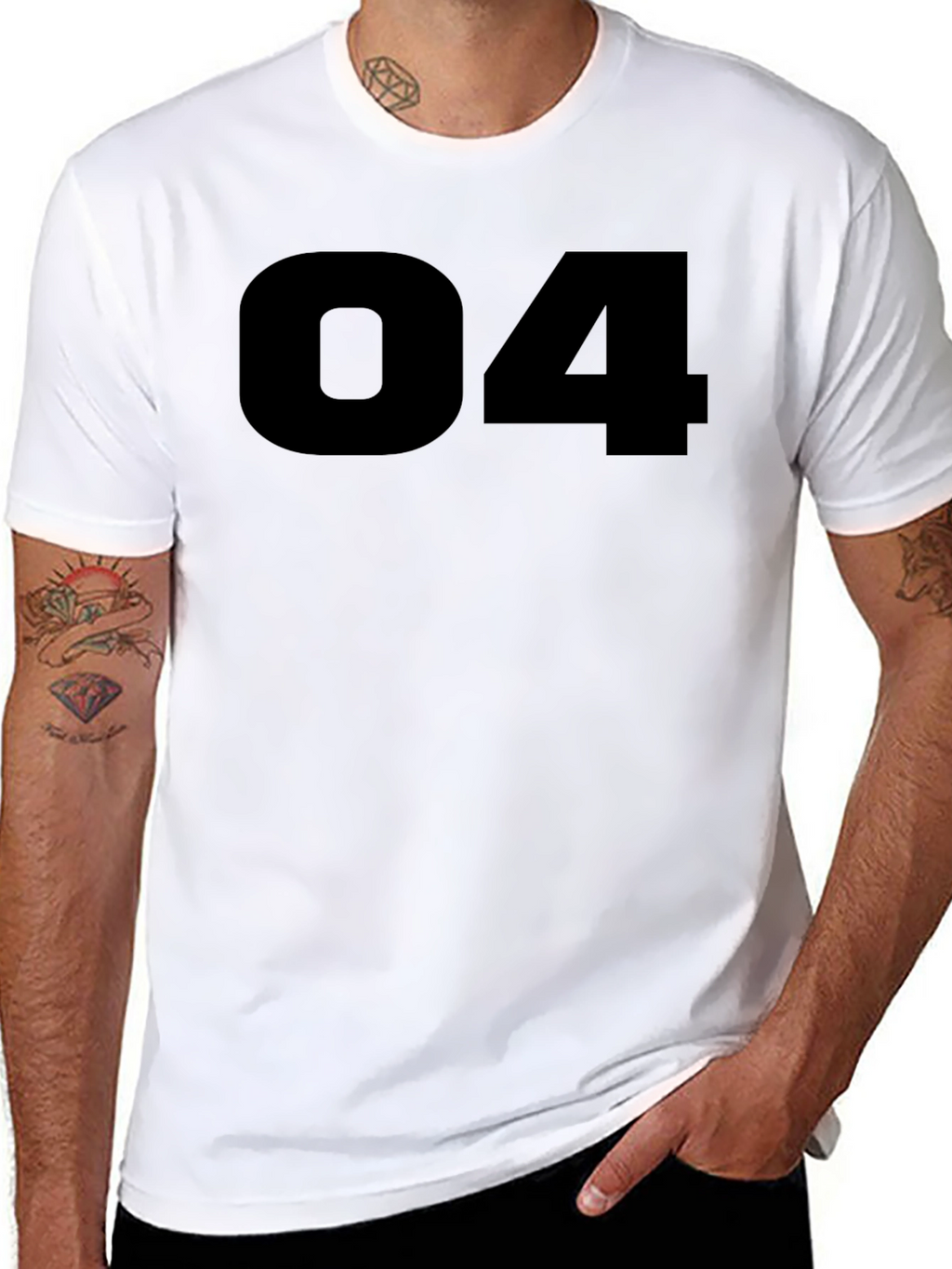 Bold Number 04 Black T-Shirt