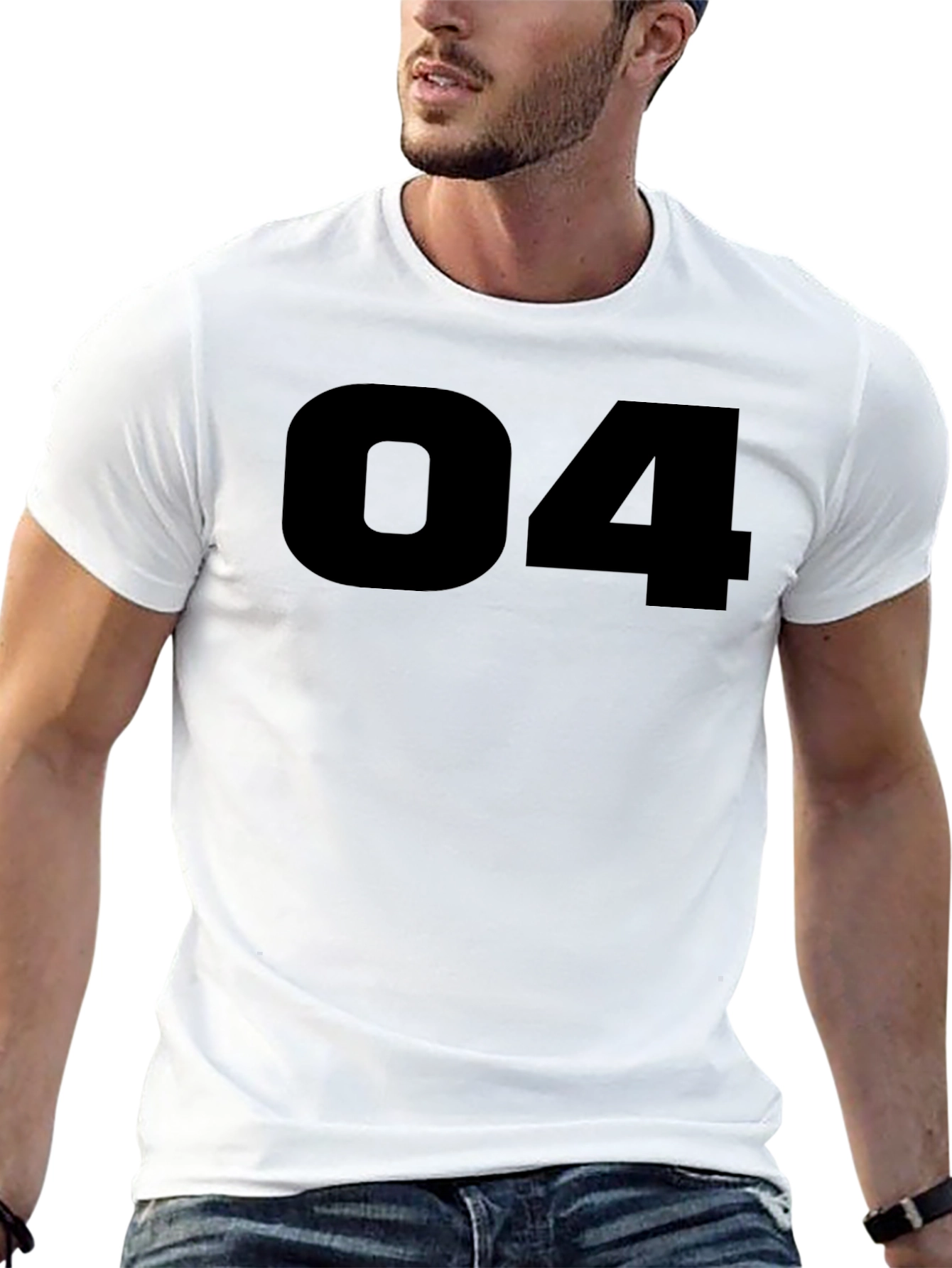 Bold Number 04 Black T-Shirt