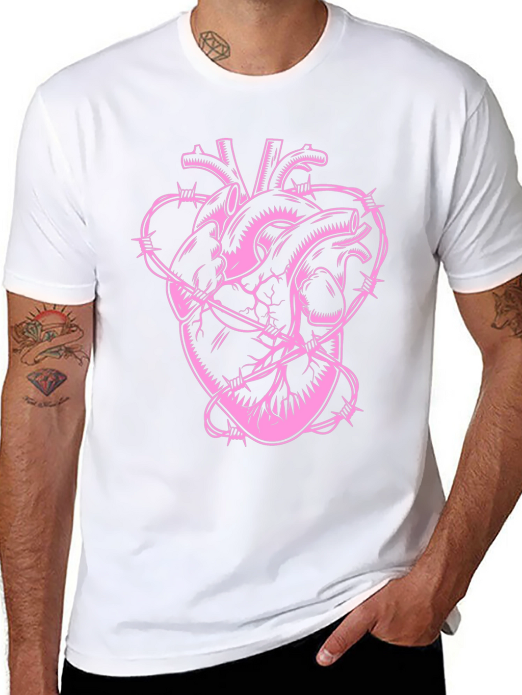 Heart Wrapped in Barbed Wire T-Shirt