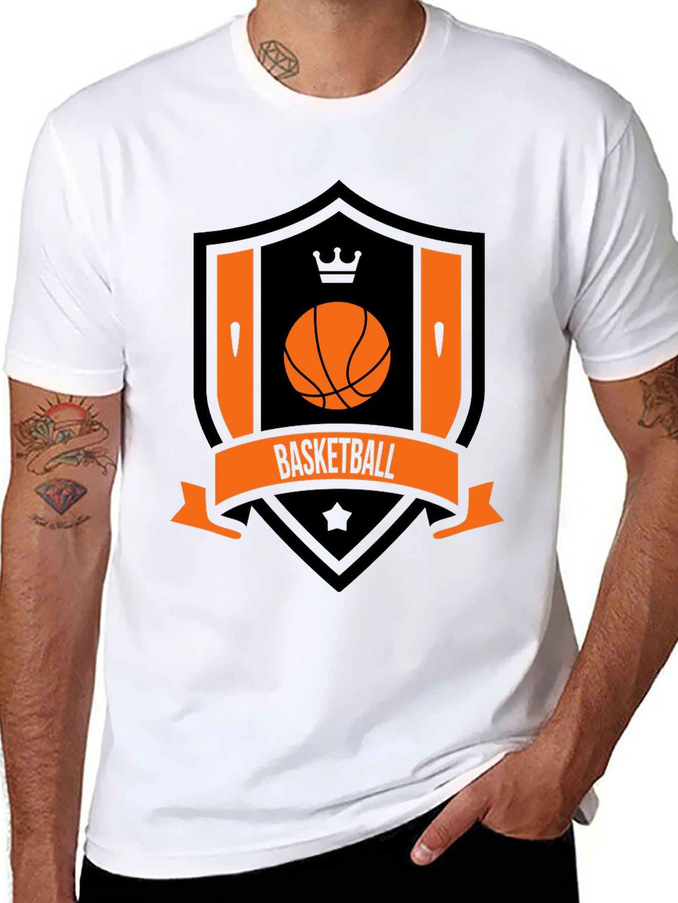 Basketball Crest Black T-Shirt