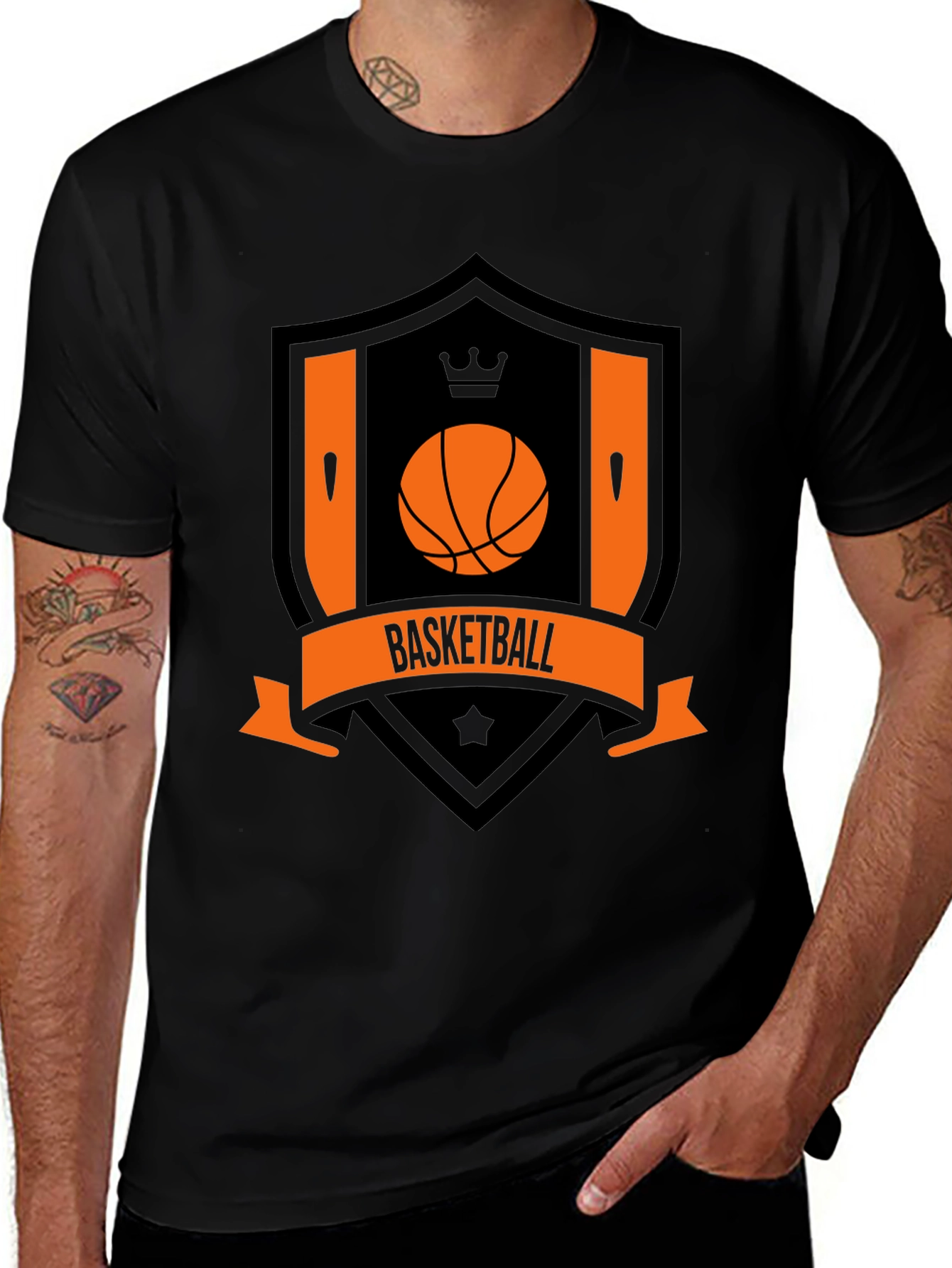 Basketball Crest Black T-Shirt