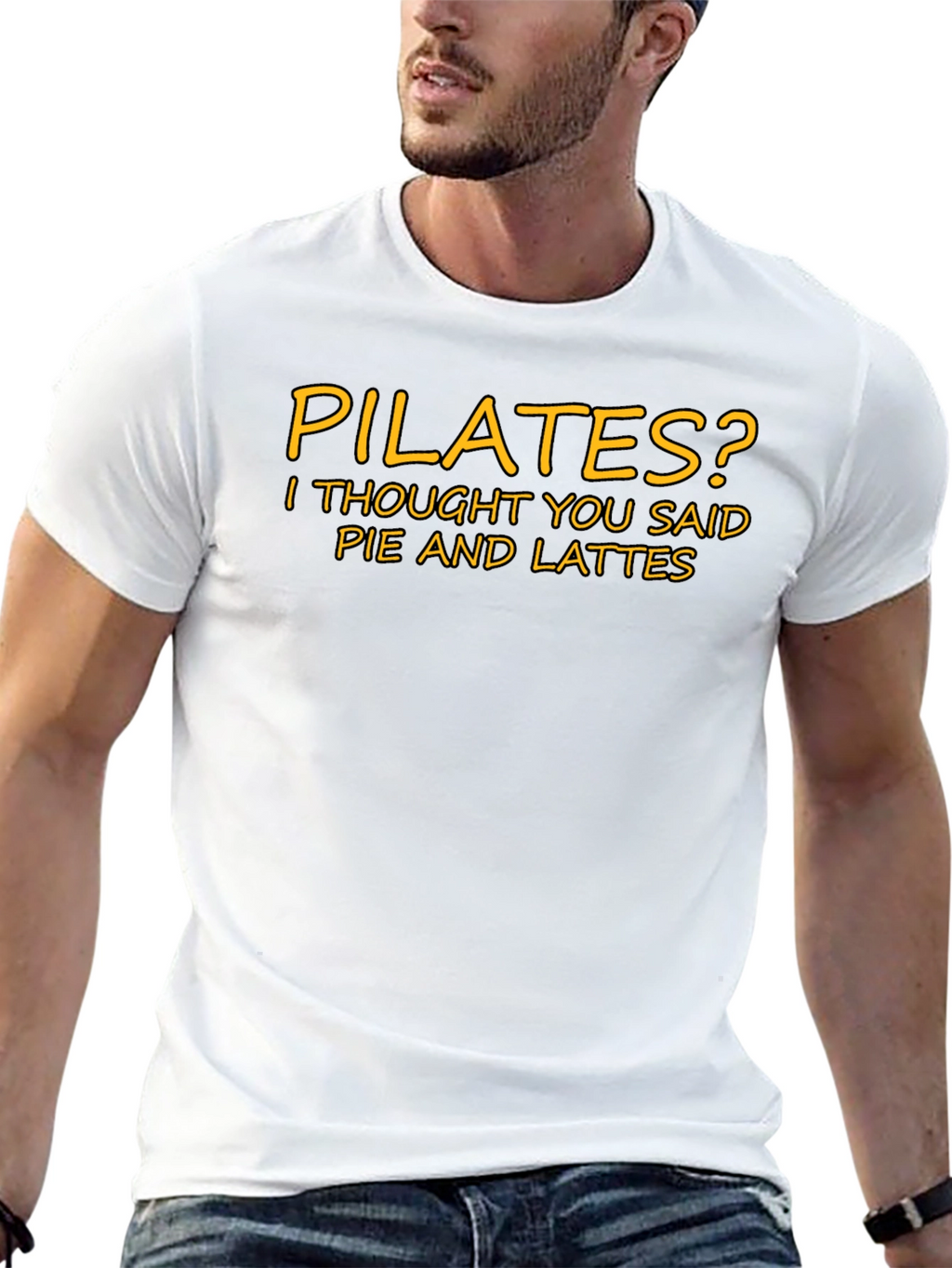 Pilates? Pie and Lattes T-Shirt Funny Graphic Tee