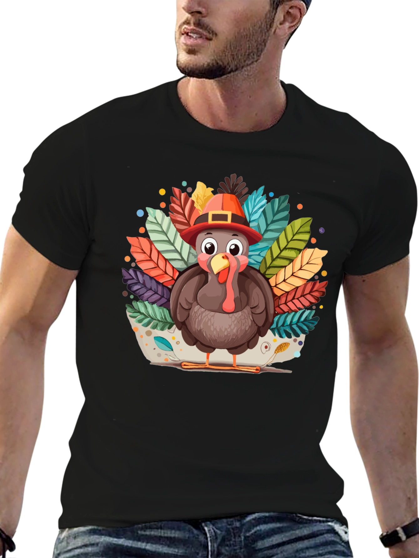 Thanksgiving Turkey T-Shirt - Festive Fall Apparel