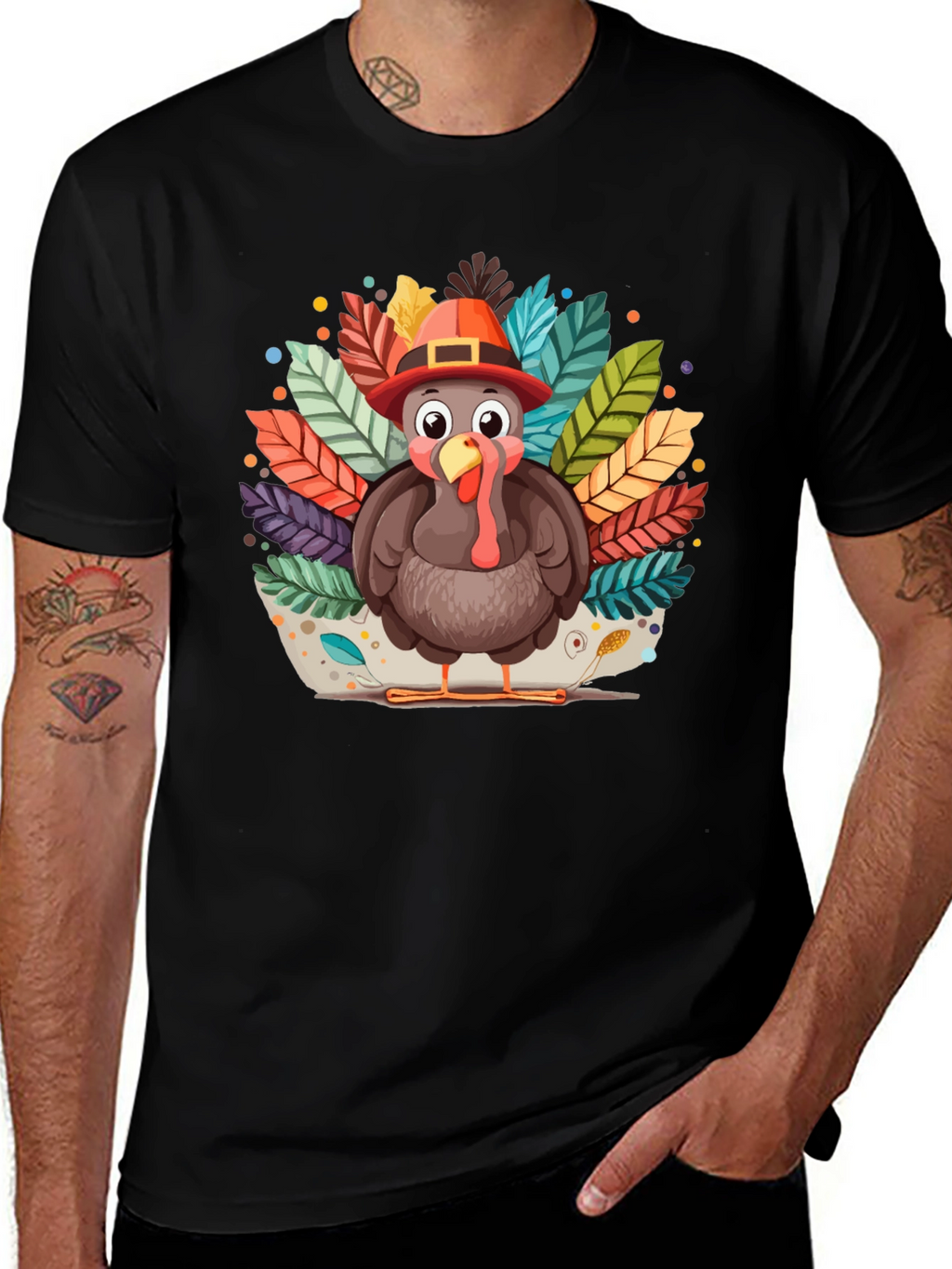Thanksgiving Turkey T-Shirt - Festive Fall Apparel