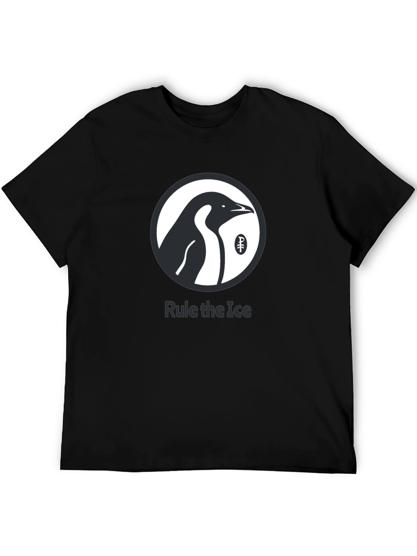 Rule the Ice Penguin Graphic Tee - Cool Black T-Shirt