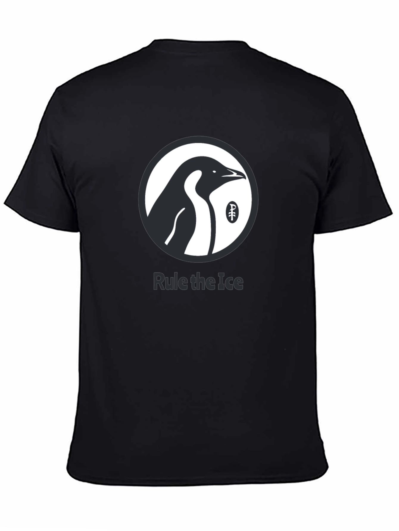 Rule the Ice Penguin Graphic Tee - Cool Black T-Shirt