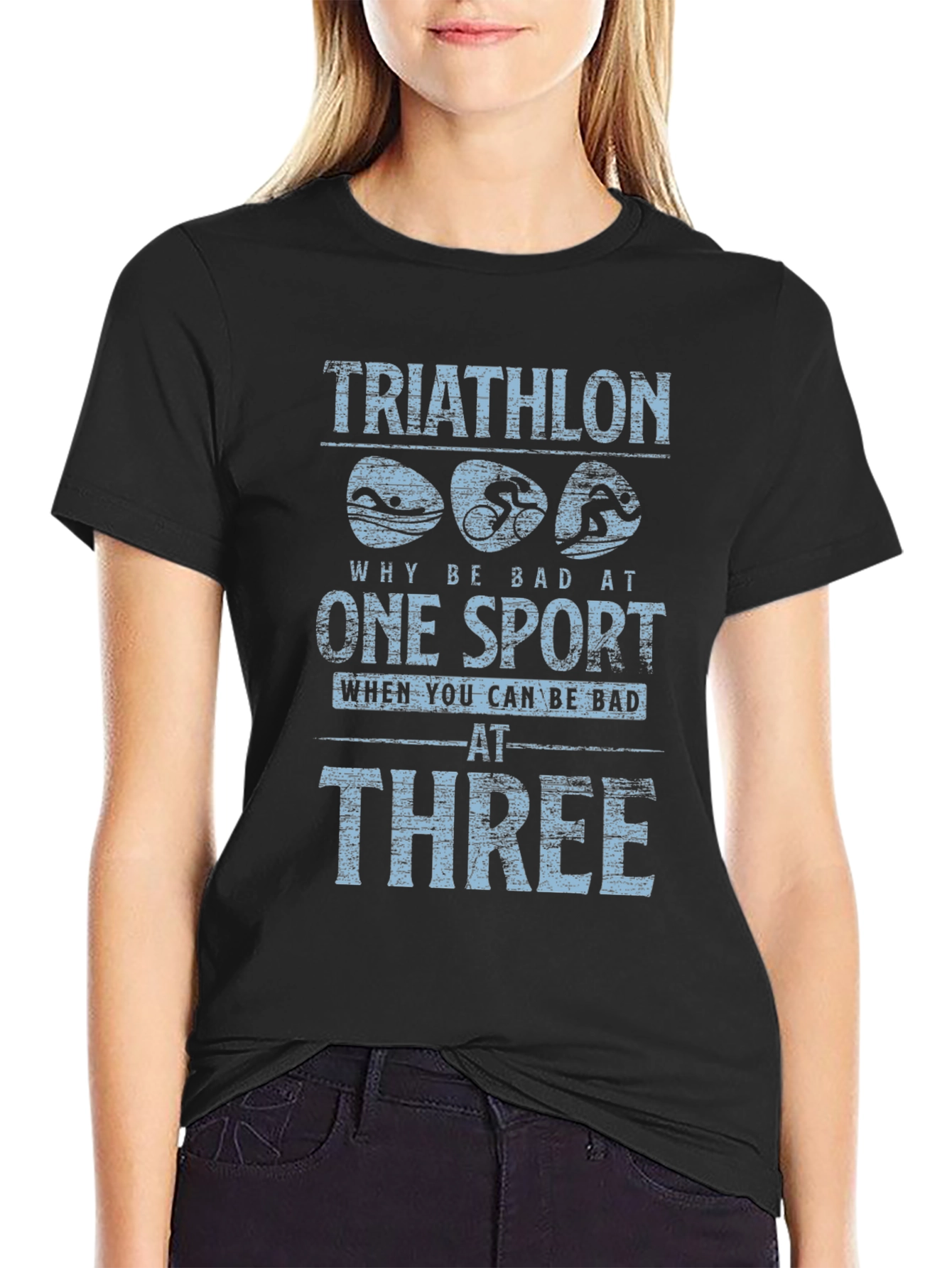 Triathlon Bad at Three T-Shirt - Black
