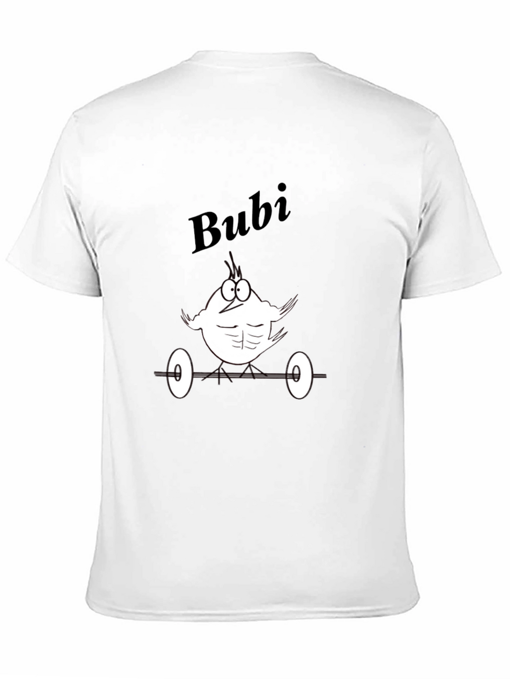 Bubi Gym Cartoon Tee - Black Cotton T-Shirt