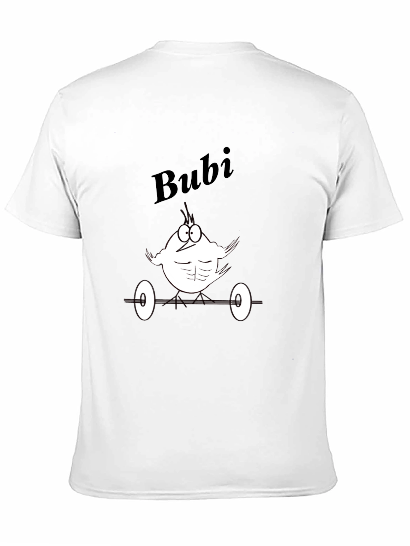 Bubi Gym Cartoon Tee - Black Cotton T-Shirt