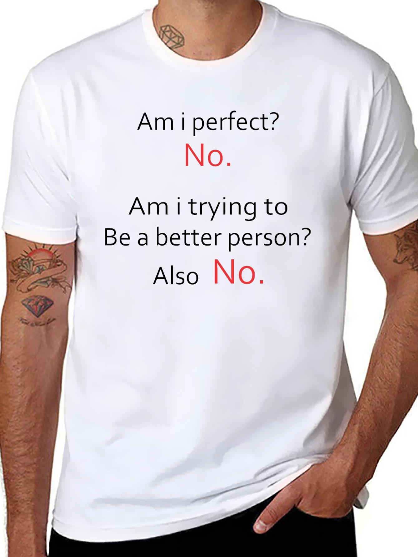 Funny T-Shirt: Am I Perfect? No. Black Tee