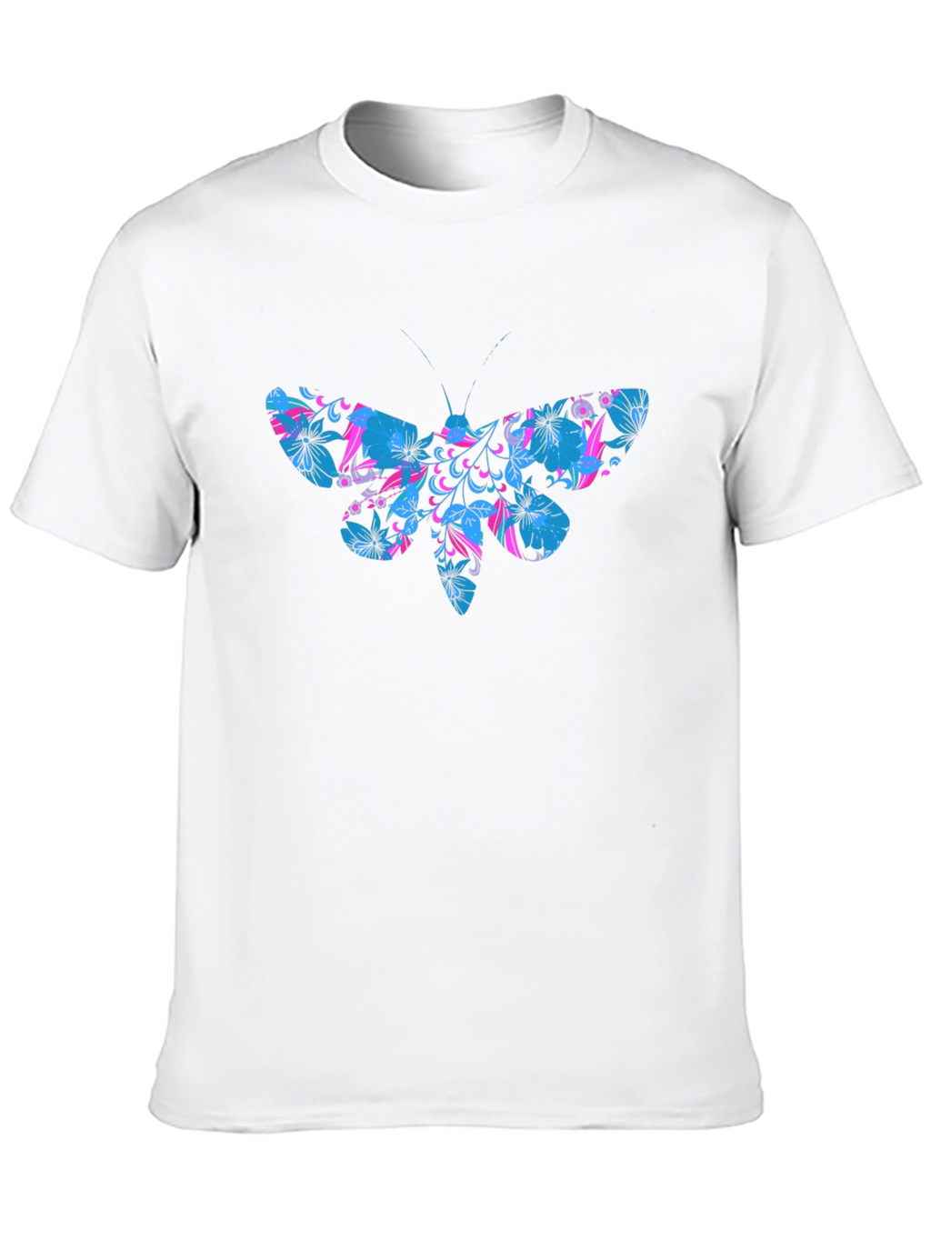 Floral Moth Graphic T-Shirt - Black