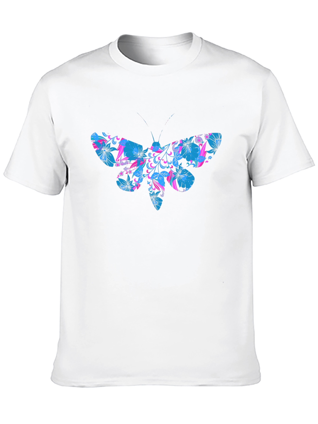 Floral Moth Graphic T-Shirt - Black
