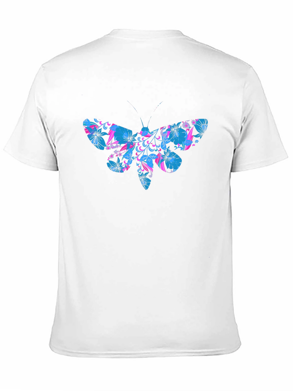 Floral Moth Graphic T-Shirt - Black