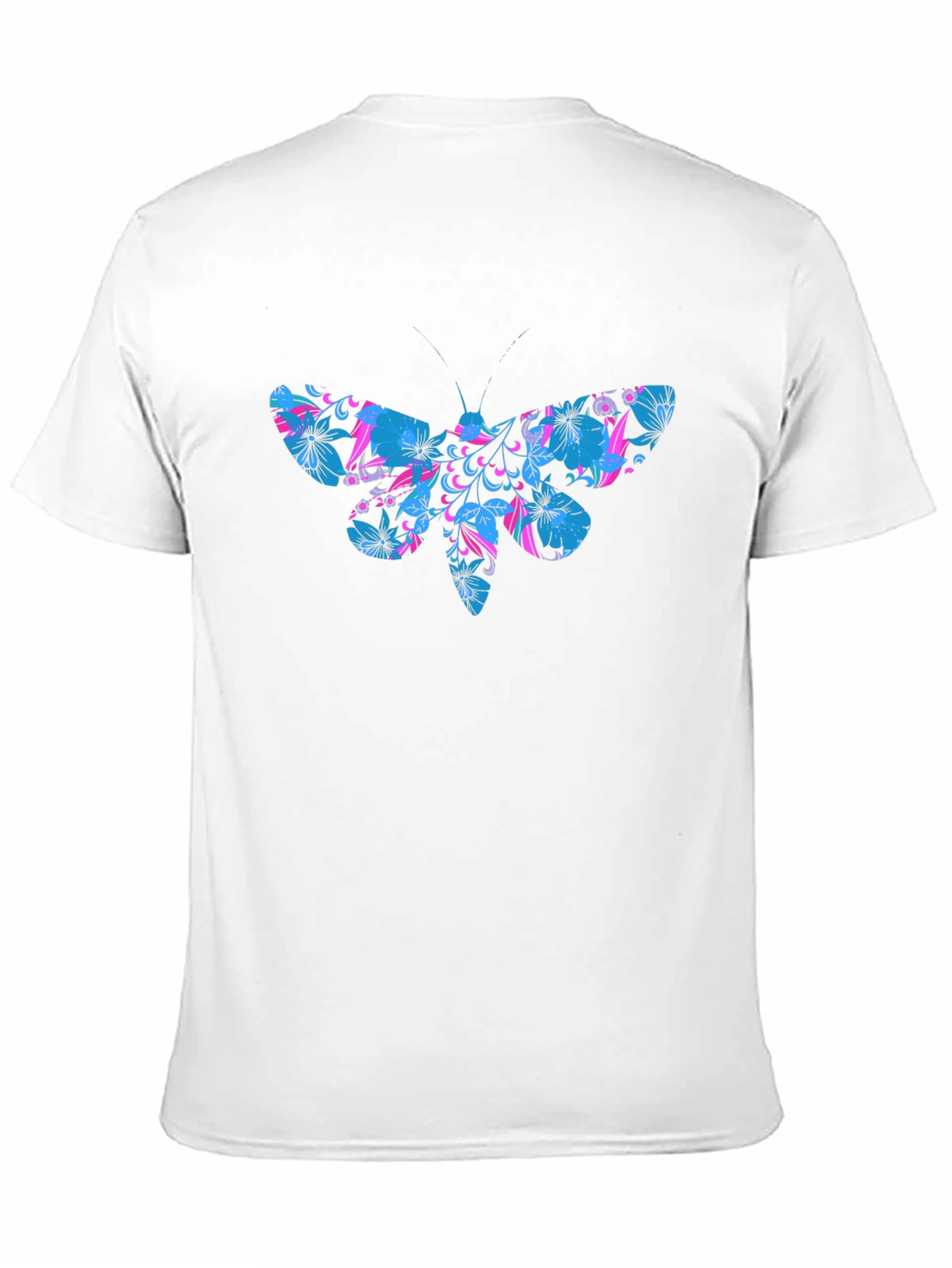 Floral Moth Graphic T-Shirt - Black