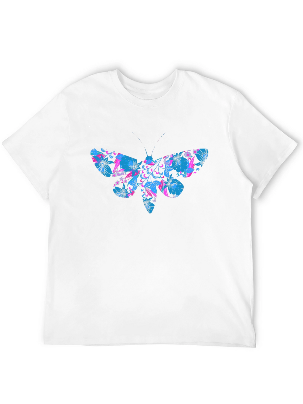 Floral Moth Graphic T-Shirt - Black