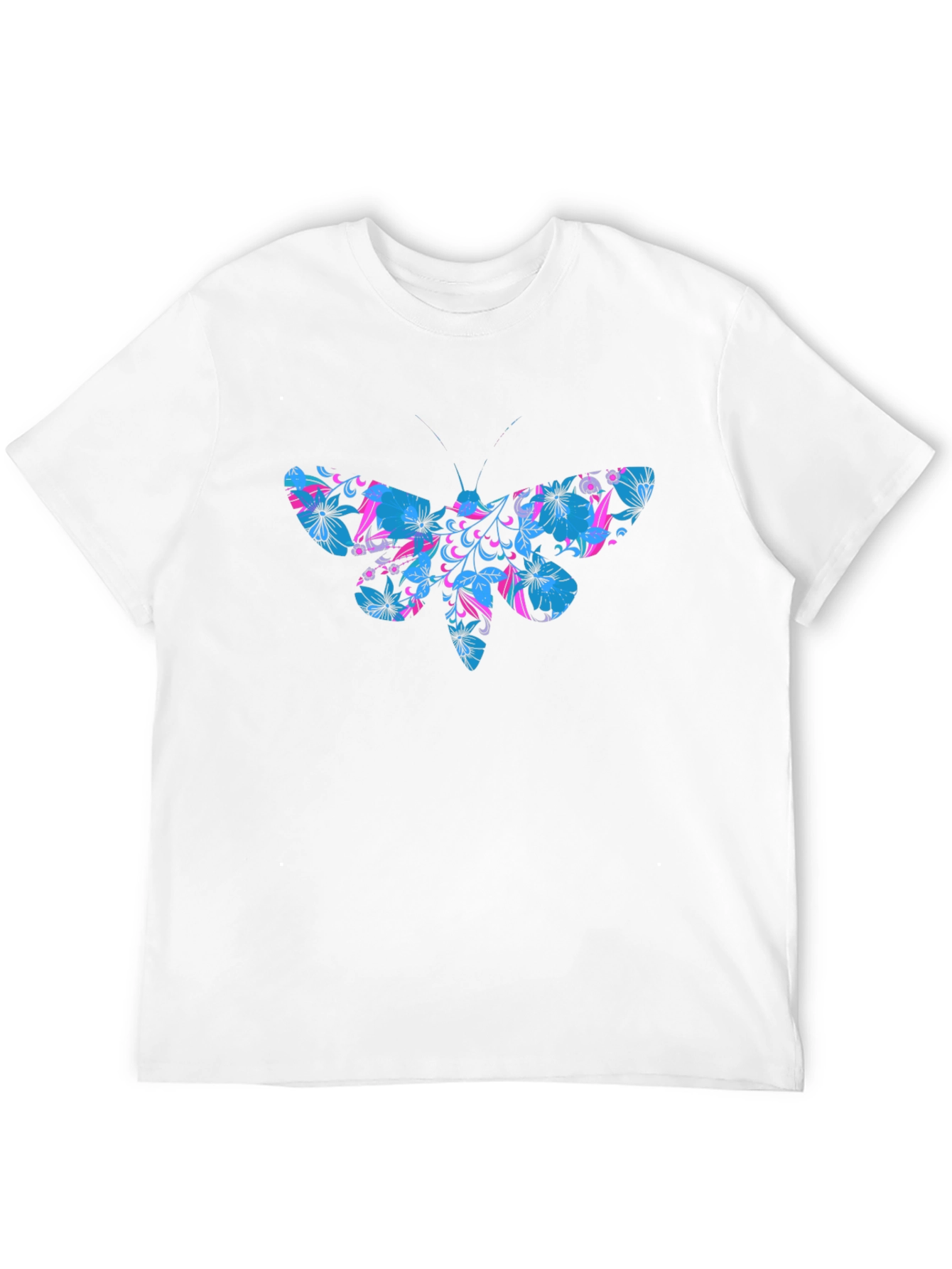 Floral Moth Graphic T-Shirt - Black