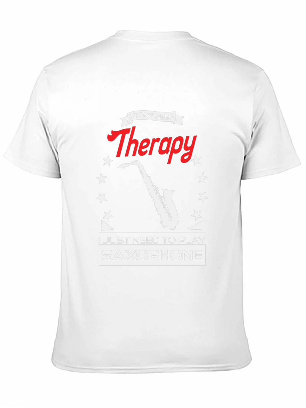 Saxophone Therapy Black T-Shirt - Musicians Humor Tee