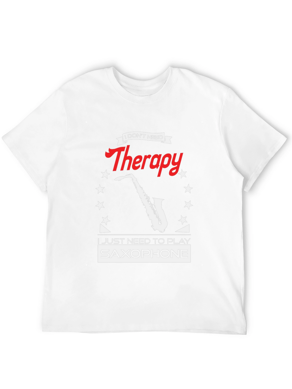 Saxophone Therapy Black T-Shirt - Musicians Humor Tee