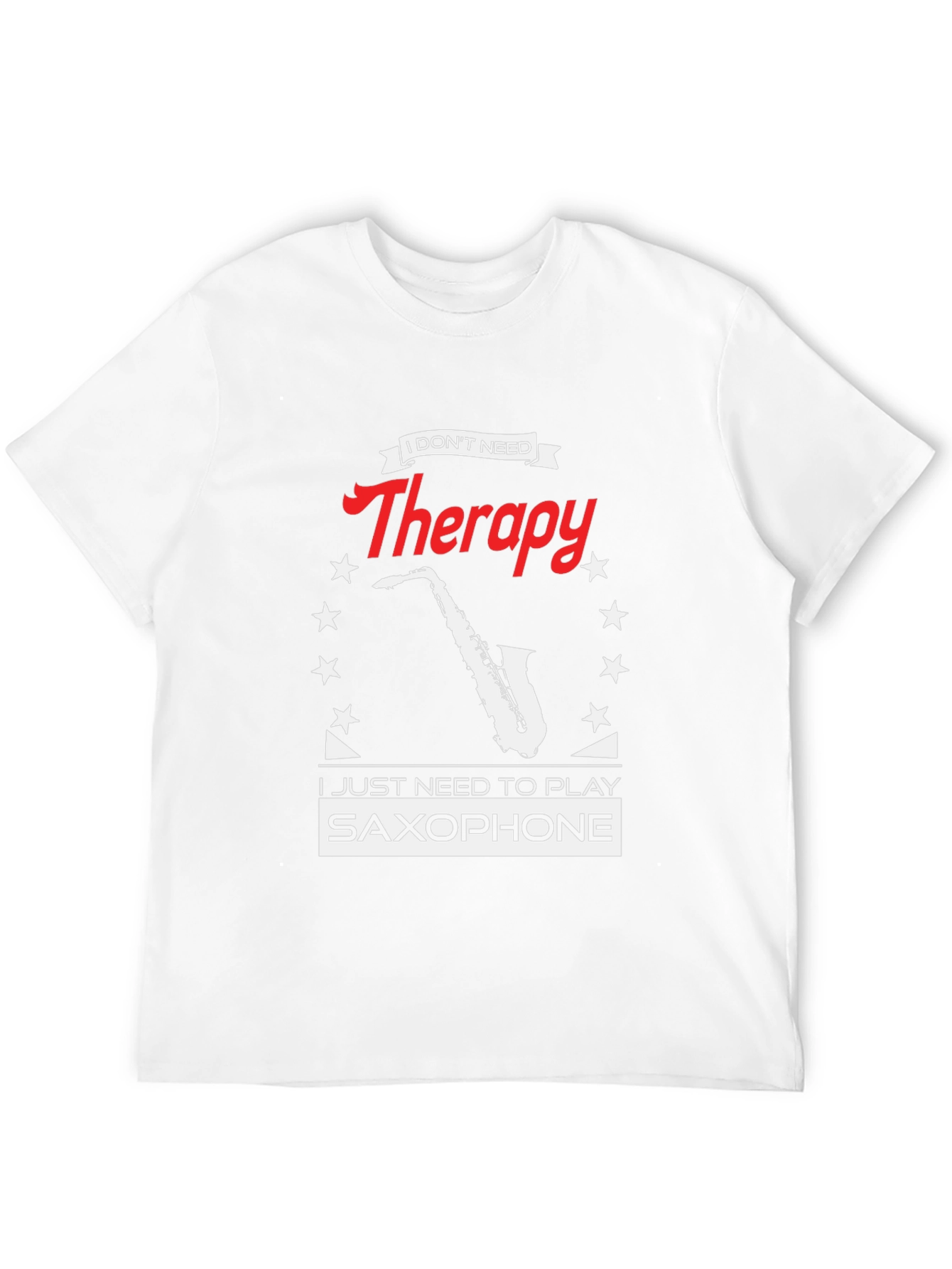 Saxophone Therapy Black T-Shirt - Musicians Humor Tee