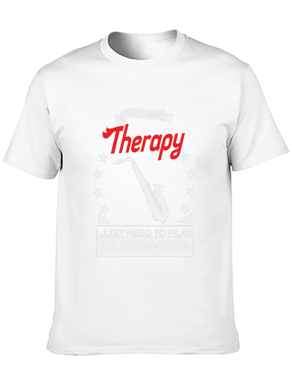 Saxophone Therapy Black T-Shirt - Musicians Humor Tee