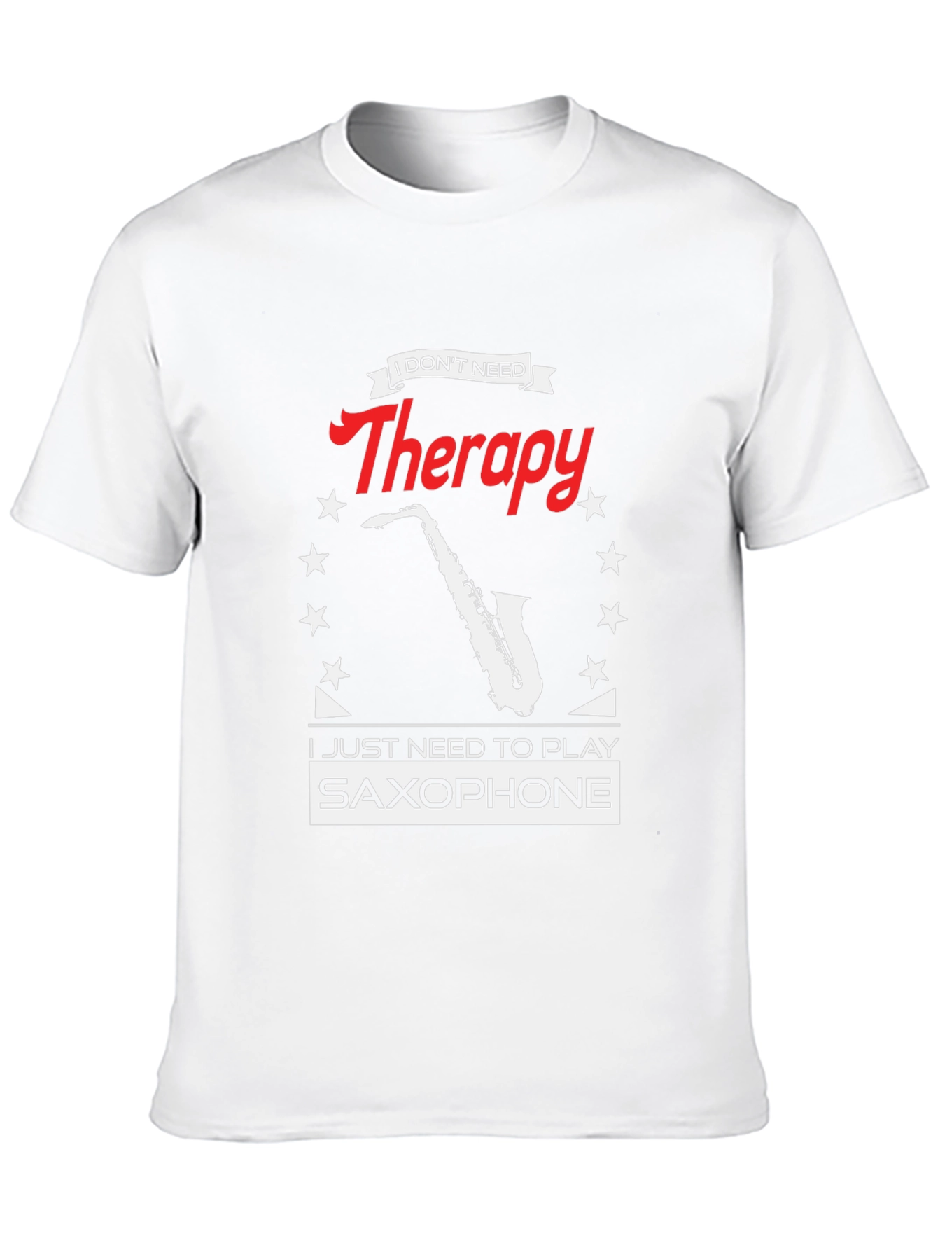 Saxophone Therapy Black T-Shirt - Musicians Humor Tee