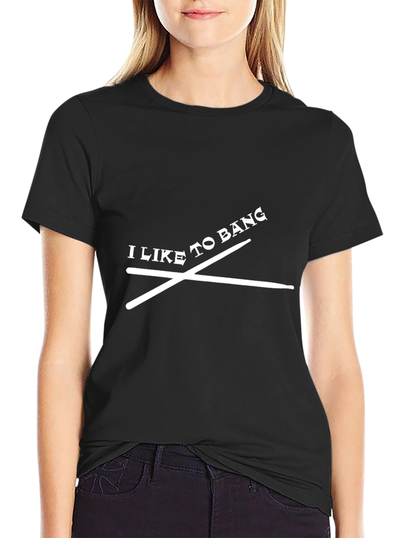 I Like to Bang Drum T-Shirt - Black Cotton Tee