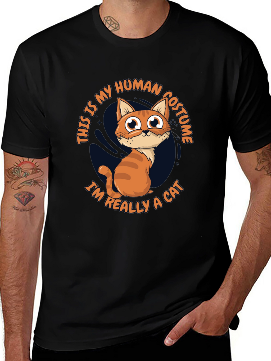 Funny Cat Human Costume T-Shirt
