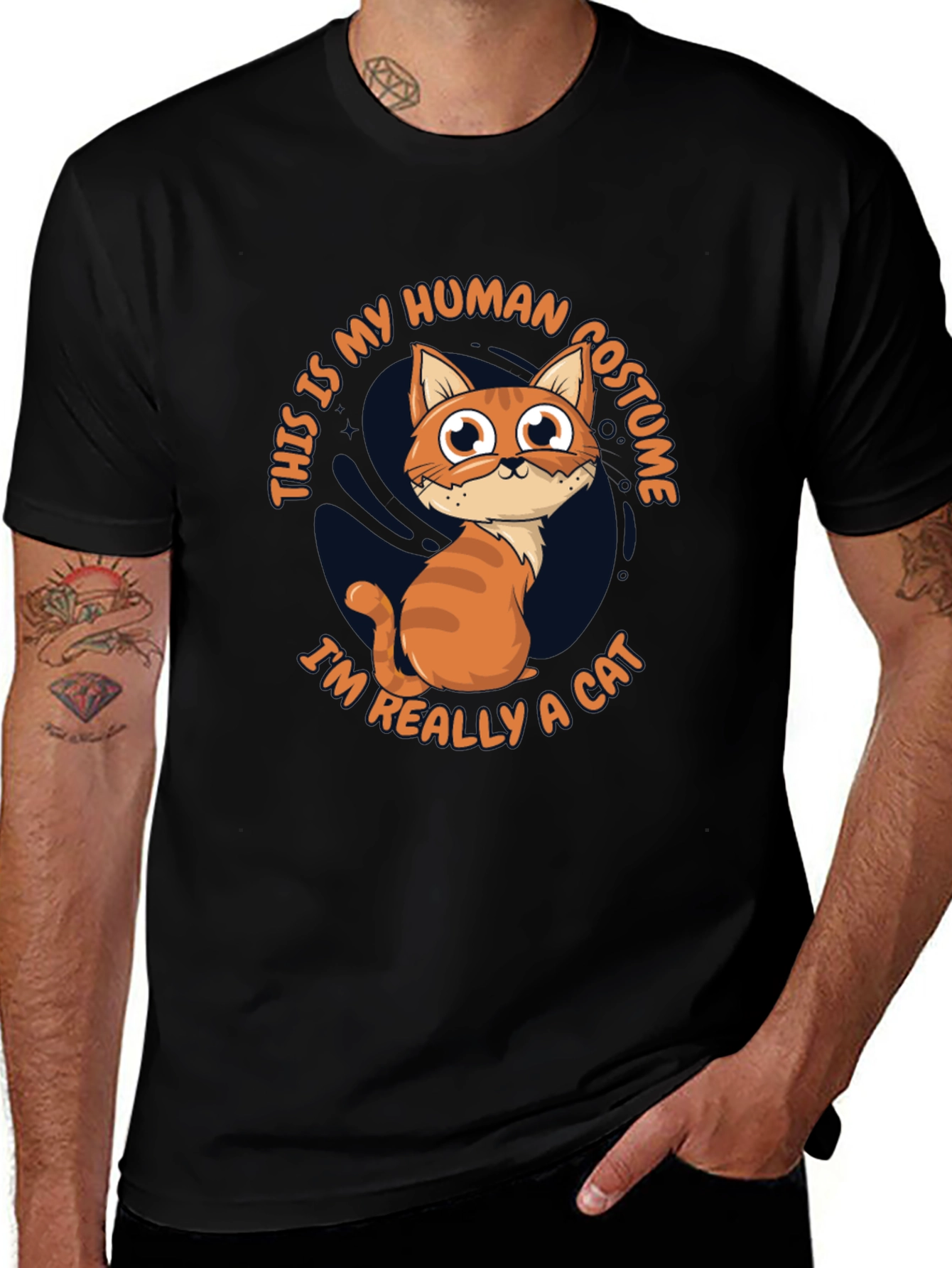 Funny Cat Human Costume T-Shirt