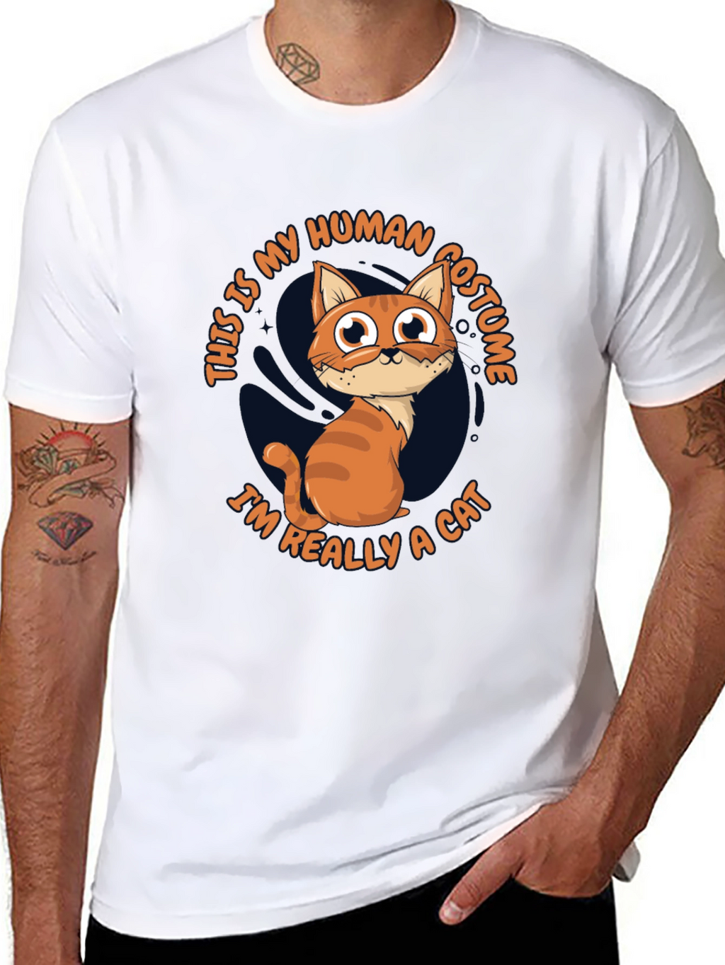 Funny Cat Human Costume T-Shirt