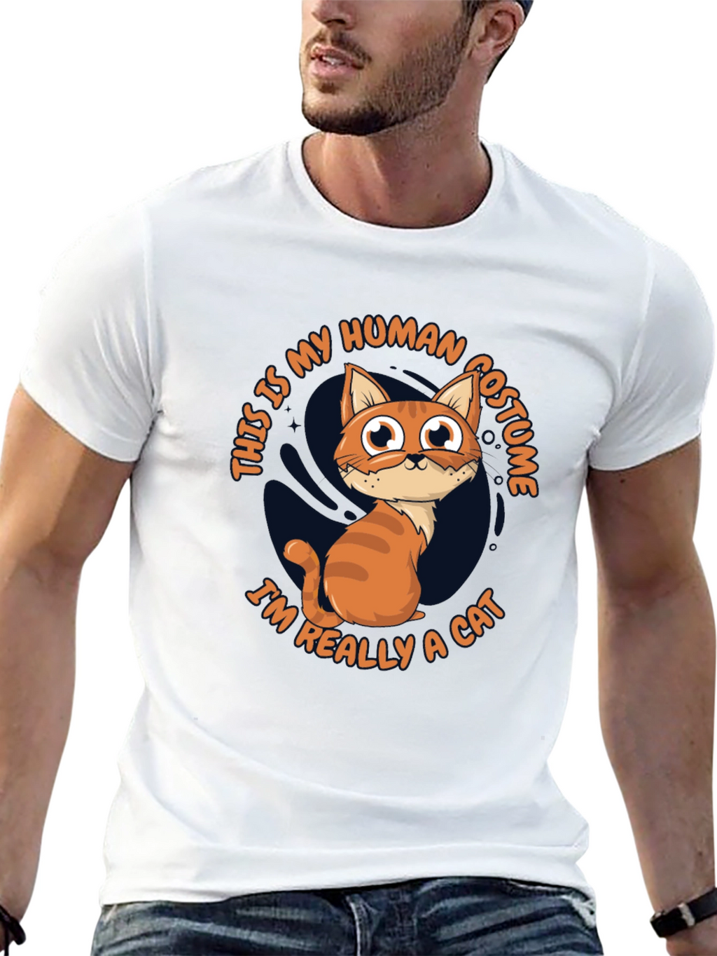 Funny Cat Human Costume T-Shirt